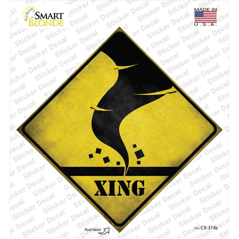 Tornado Xing Novelty Diamond Sticker Decal