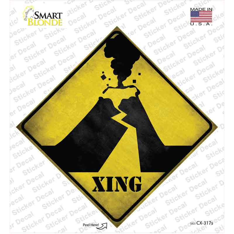 Volcano Xing Novelty Diamond Sticker Decal