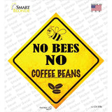 No Bees No Coffee Beans Novelty Diamond Sticker Decal