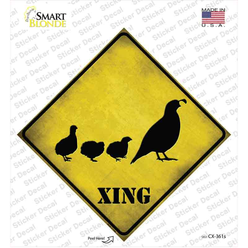 Quail Xing Novelty Diamond Sticker Decal