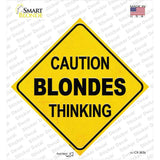 Caution Blondes Thinking Novelty Diamond Sticker Decal