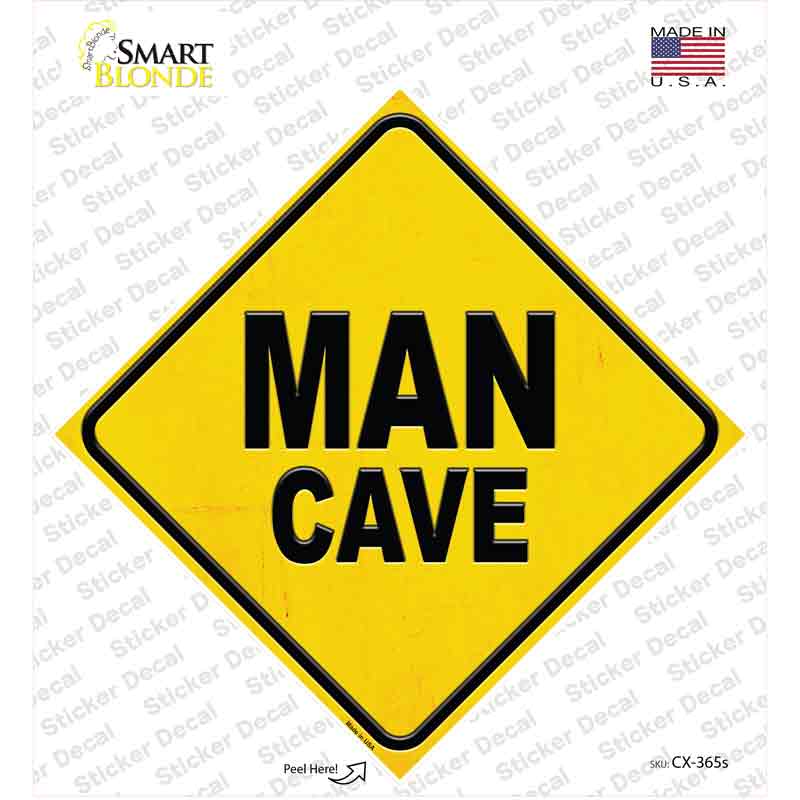 Man Cave Novelty Diamond Sticker Decal
