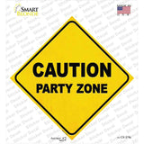 Caution Party Zone Novelty Diamond Sticker Decal