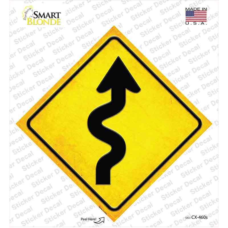 Winding Road Novelty Diamond Sticker Decal