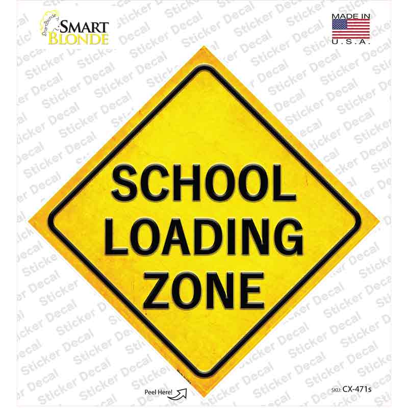 School Loading Zone Novelty Diamond Sticker Decal
