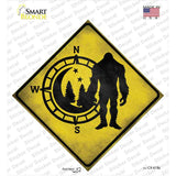 Bigfoot Wilderness Compass Novelty Diamond Sticker Decal
