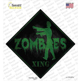 Zombie Crossing Novelty Diamond Sticker Decal