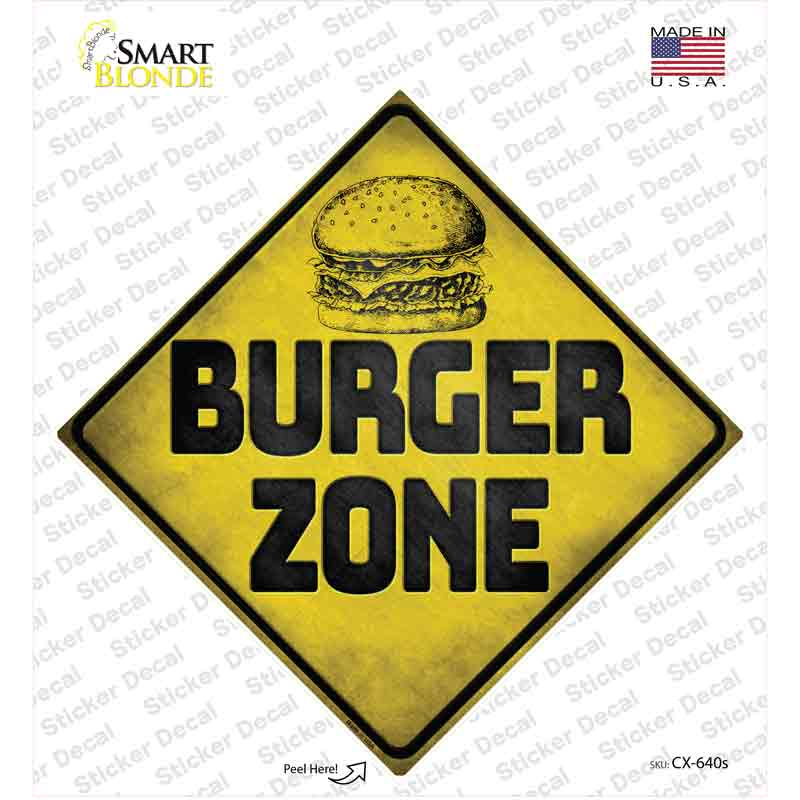 Burger Zone Novelty Diamond Sticker Decal