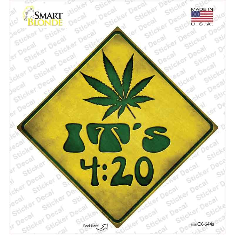 Its 420 Pot Leaf Novelty Diamond Sticker Decal