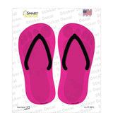 Pink Solid Novelty Flip Flops Sticker Decal Small
