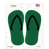 Green Solid Novelty Flip Flops Sticker Decal Small