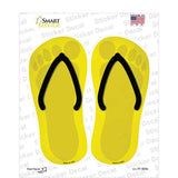 Yellow Solid Novelty Flip Flops Sticker Decal Small