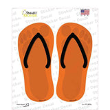 Orange Solid Novelty Flip Flops Sticker Decal Small