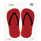 Red Solid Novelty Flip Flops Sticker Decal Small