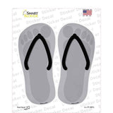 Gray Solid Novelty Flip Flops Sticker Decal Small
