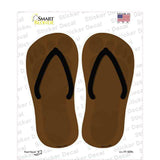 Brown Solid Novelty Flip Flops Sticker Decal Small
