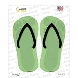 Lime Green Solid Novelty Flip Flops Sticker Decal Small
