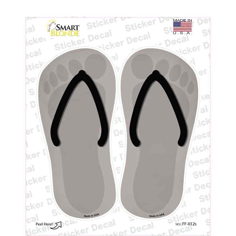 Tan Solid Novelty Flip Flops Sticker Decal Small