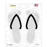 White Solid Novelty Flip Flops Sticker Decal Small