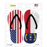 USA|North Carolina Flag Novelty Flip Flops Sticker Decal Small