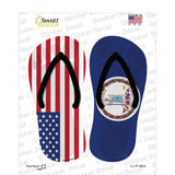 USA|Virginia Flag Novelty Flip Flops Sticker Decal Small