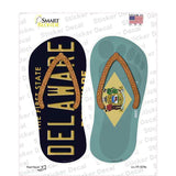 Delaware|DE Flag Novelty Flip Flops Sticker Decal Small