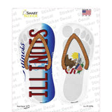 Illinois|IL Flag Novelty Flip Flops Sticker Decal Small