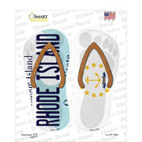Rhode Island|RI Flag Novelty Flip Flops Sticker Decal Small