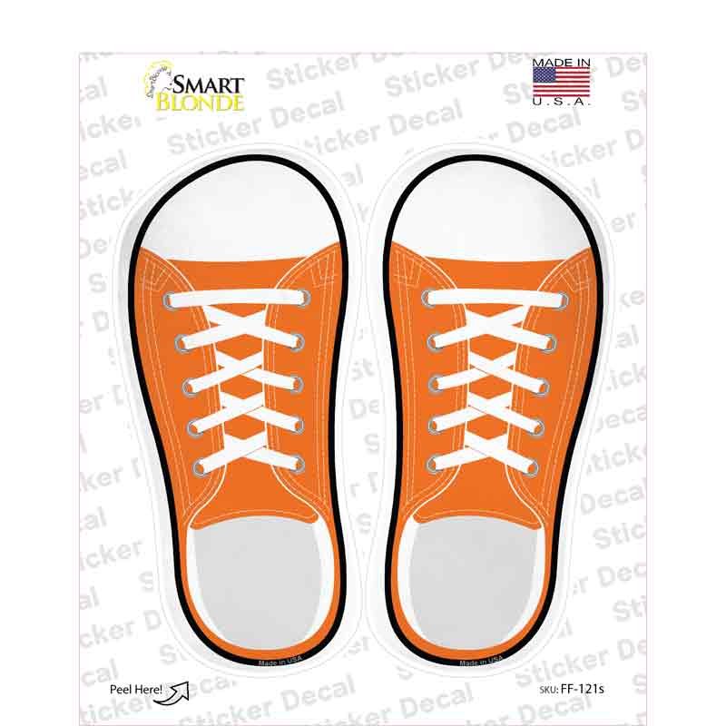 Orange Solid Novelty Shoe Outlines Sticker Decal Small