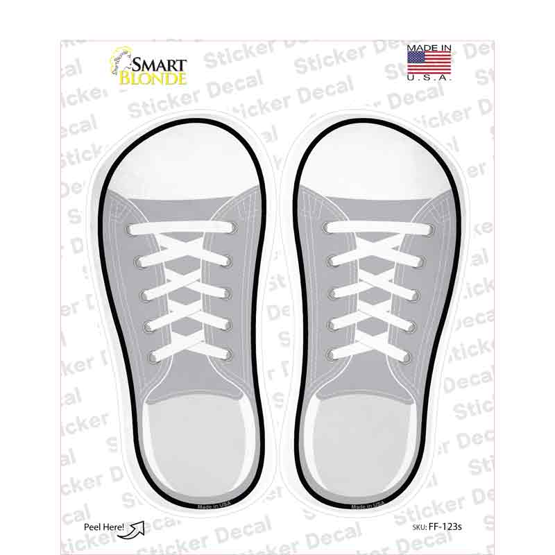 Gray Solid Novelty Shoe Outlines Sticker Decal Small