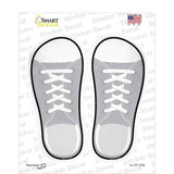 Gray Solid Novelty Shoe Outlines Sticker Decal Small