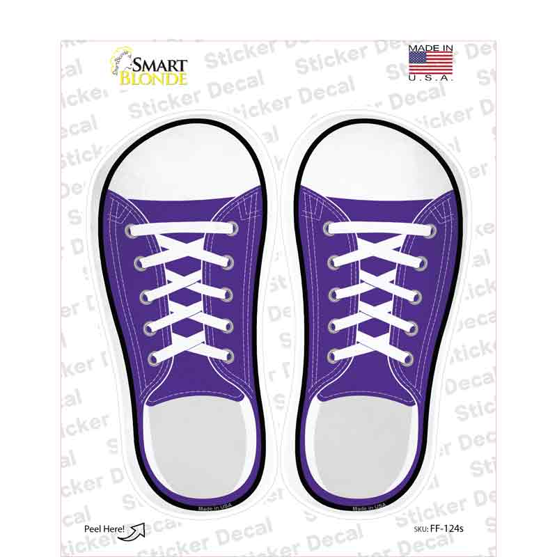Purple Solid Novelty Shoe Outlines Sticker Decal Small