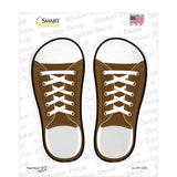 Brown Solid Novelty Shoe Outlines Sticker Decal Small