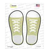 Yellow Glitter Novelty Shoe Outlines Sticker Decal Small