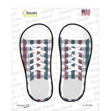 Red|Blue Plad Novelty Shoe Outlines Sticker Decal Small