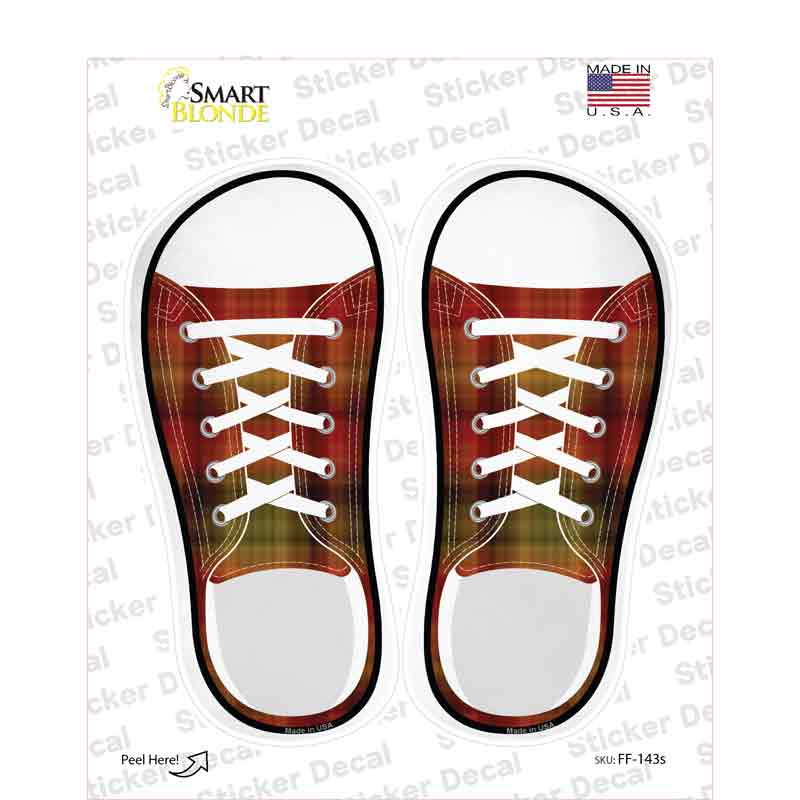 Autumn Plad Novelty Shoe Outlines Sticker Decal Small