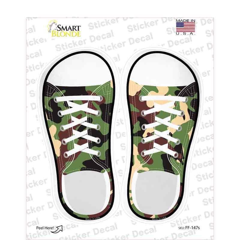 Army Camo Novelty Shoe Outlines Sticker Decal Small