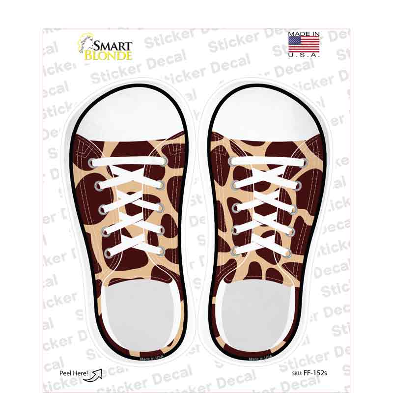 Giraffe Print Novelty Shoe Outlines Sticker Decal Small