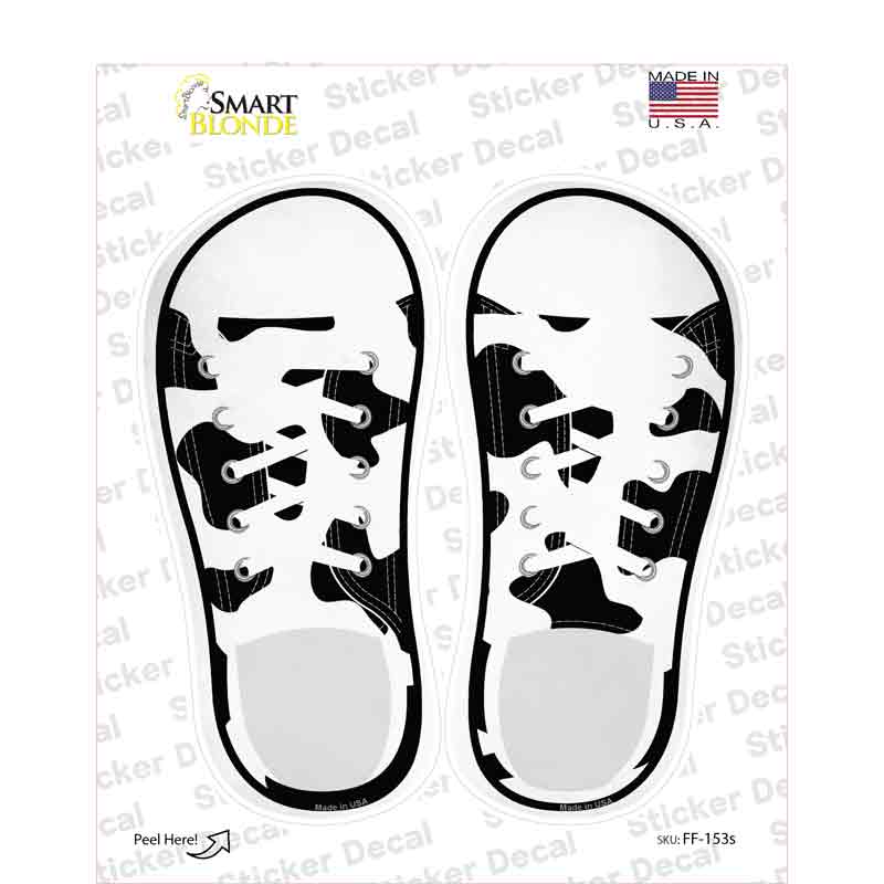 Cow Print Novelty Shoe Outlines Sticker Decal Small