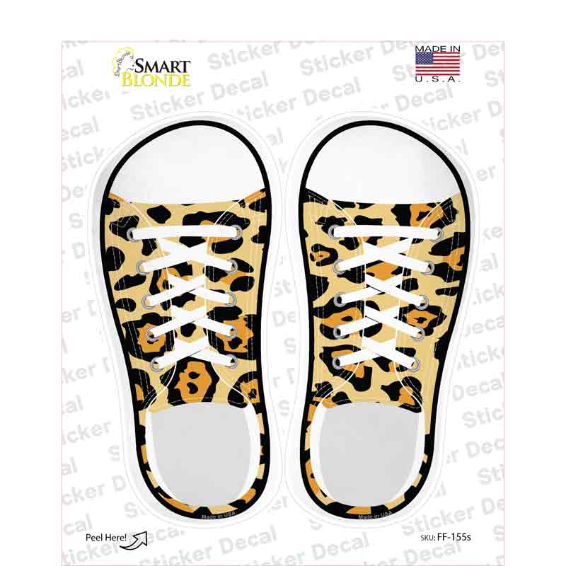 Cheetah Print Novelty Shoe Outlines Sticker Decal Small