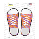 Orange|Purple Sparkles Tiger Print Novelty Shoe Outlines Sticker Decal Small