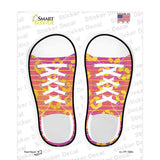 Purple|Pink Striped Pattern Novelty Shoe Outlines Sticker Decal Small
