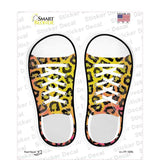Black|Yellow Leopard Print Novelty Shoe Outlines Sticker Decal Small