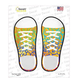 Gold|Rainbow Leopard Print Novelty Shoe Outlines Sticker Decal Small