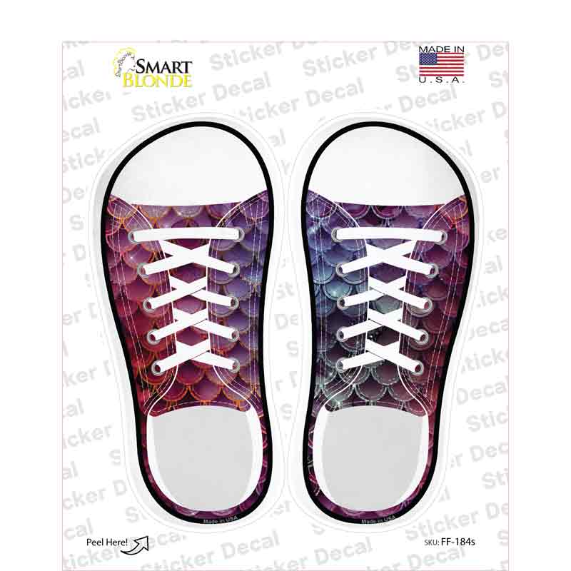 Magenta Scales Novelty Shoe Outlines Sticker Decal Small
