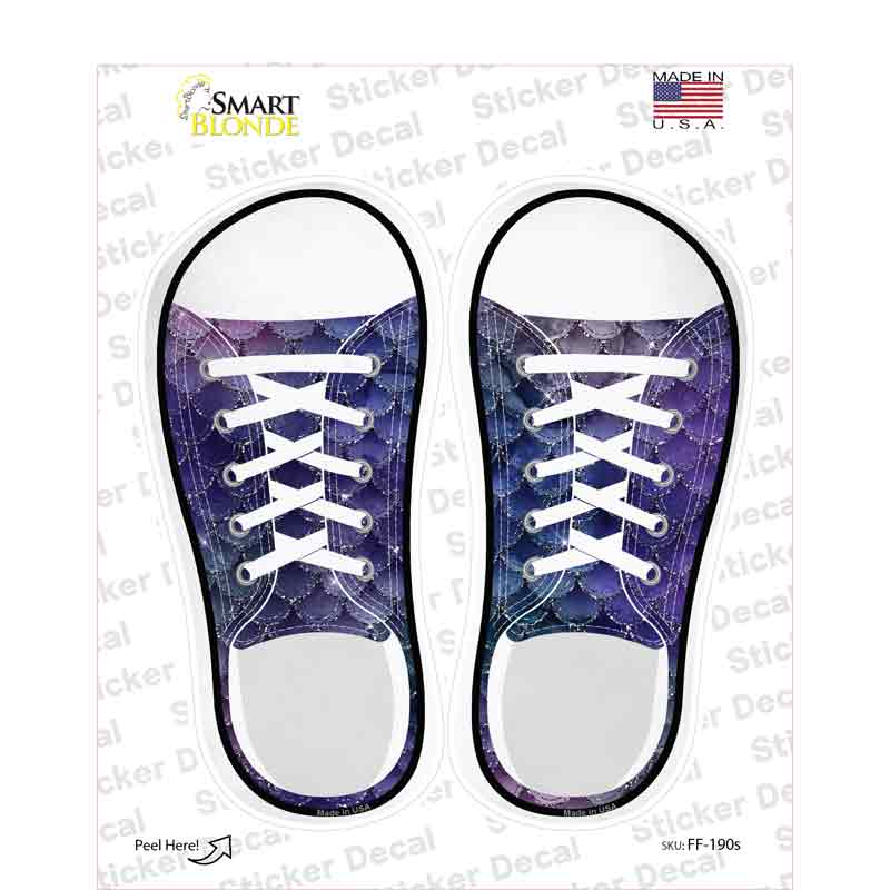 Purple Scales Novelty Shoe Outlines Sticker Decal Small