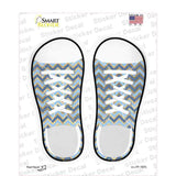 Blue|Gold Chevron Novelty Shoe Outlines Sticker Decal Small