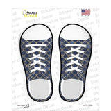 Navy Blue|Gold Scales Novelty Shoe Outlines Sticker Decal Small