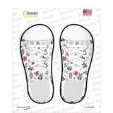 Assorted Flowers White Pattern Novelty Shoe Outlines Sticker Decal Small