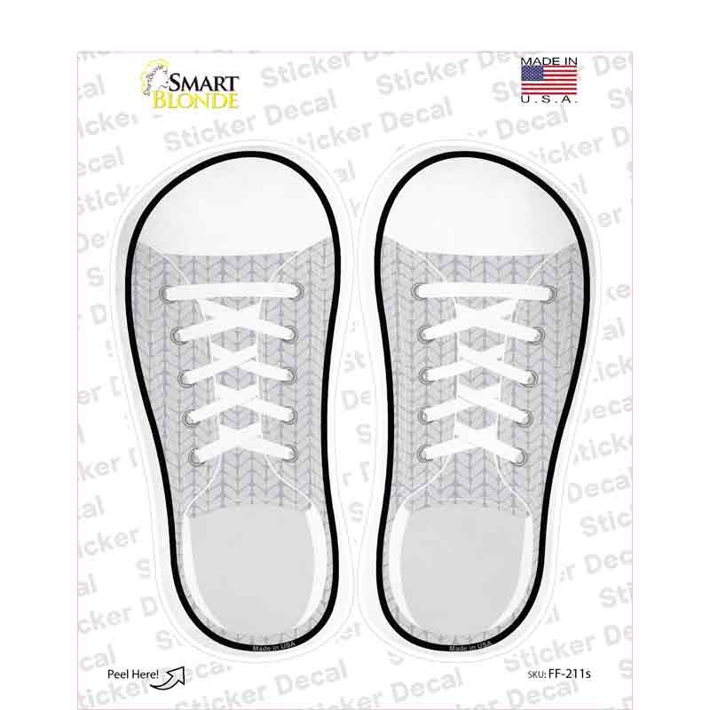 Gray Olive Leaves Novelty Shoe Outlines Sticker Decal Small